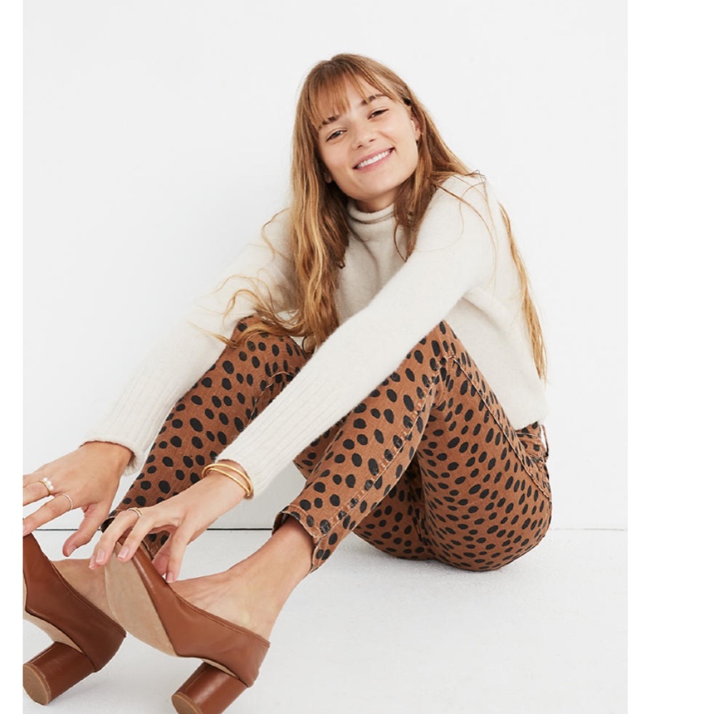 MADEWELL 10" High-Rise Skinny Jeans in‎ Leopard Dot